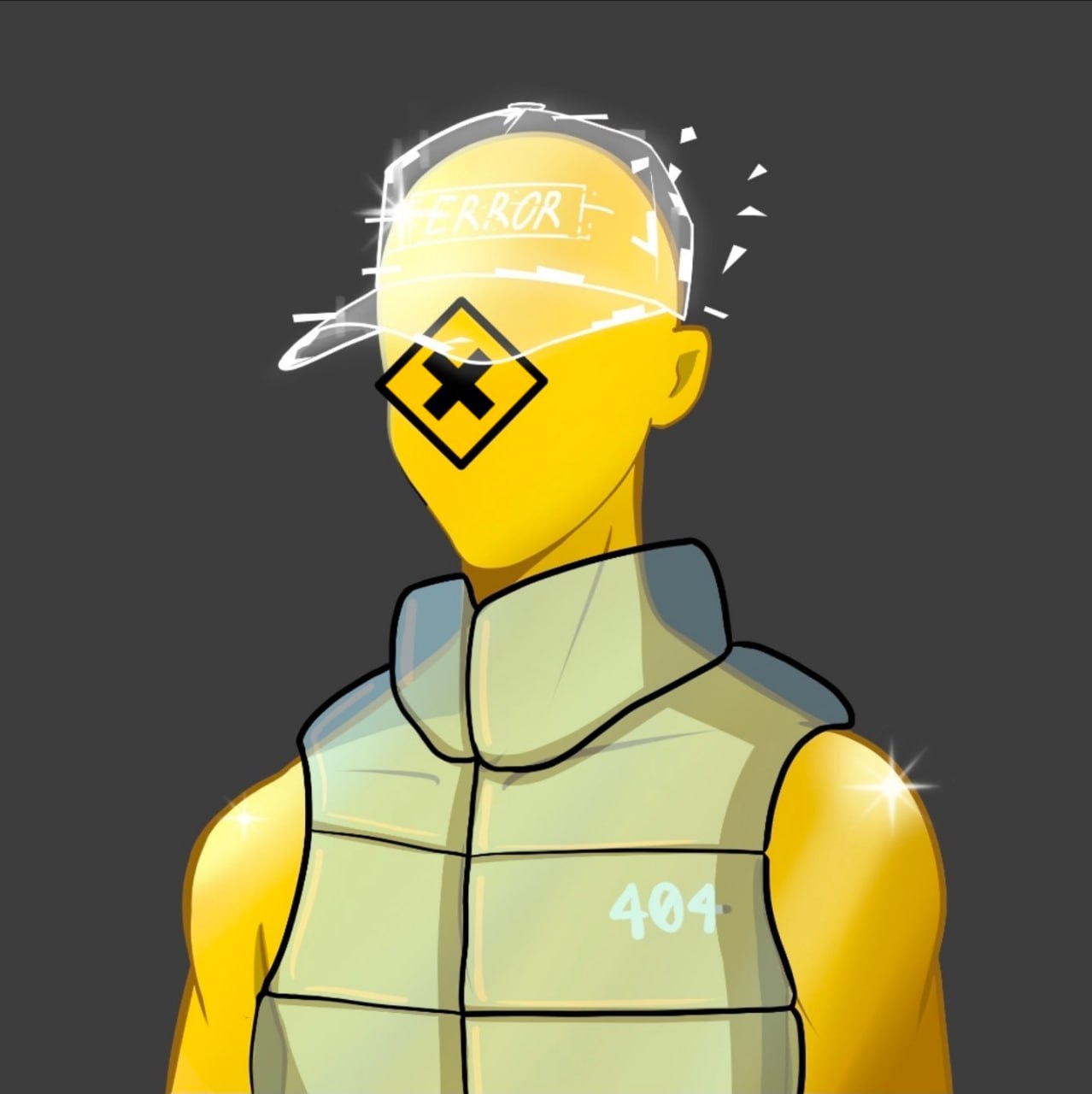 A 404s anomaly — a faceless figure mid-erasure